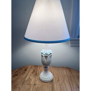 Vintage Ceramic Floral Table Lamp with Marble Base 13 H Nursery Decor